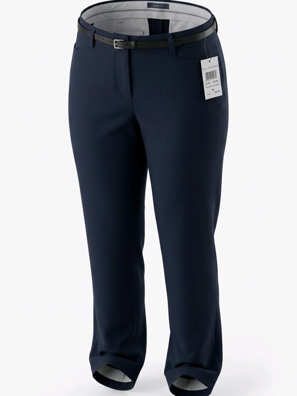NWT Linda Mathews Navy Belted Slacks - Women's Size 10